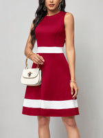 Abito trapezio color block