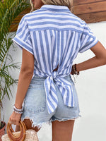 Camicia righe con manica a pipistrello