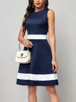 Abito trapezio color block