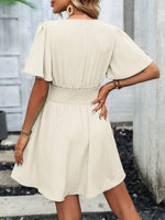 Abiti manica a farfalla vita arricciata