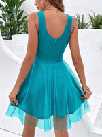 Abito in maglia sovrapposta con perle