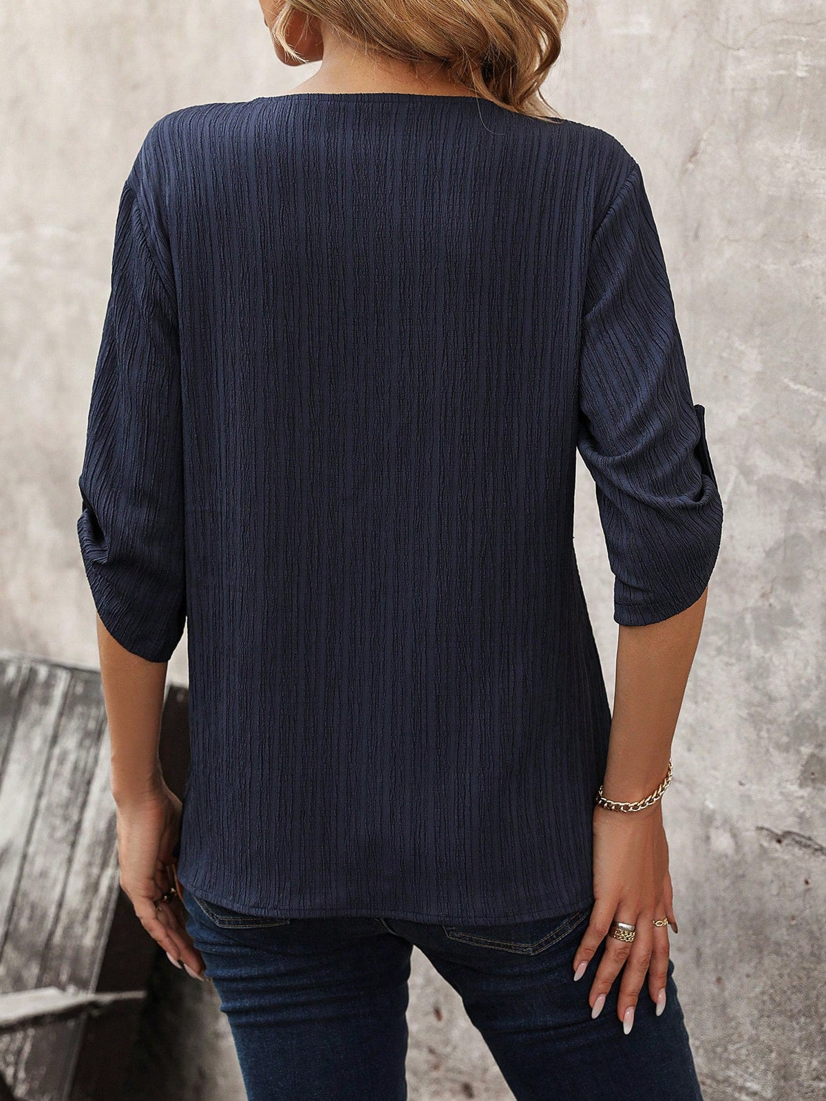 Camicetta stampato all over manica arrotolata