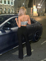 Top fasce corto con paillettes