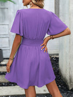 Abiti manica a farfalla vita arricciata