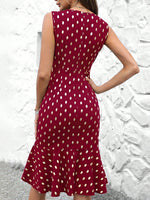 Abiti con stampa a punti dorati con volant