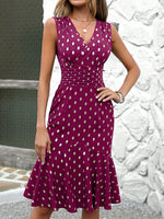 Abiti con stampa a punti dorati con volant