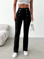 Pantaloni dritti dettaglio bottone