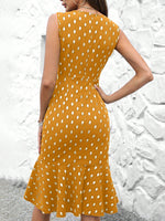 Abiti con stampa a punti dorati con volant