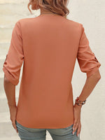 Camicetta stampato all over manica arrotolata