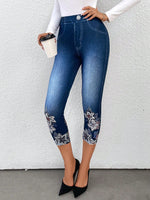 Leggings con stampa floreale capri