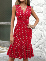 Abiti con stampa a punti dorati con volant