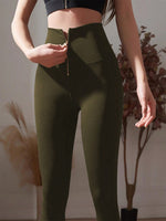 Leggings monocolore zip