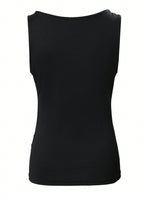 Canottiera con contrasto di colore e spacco