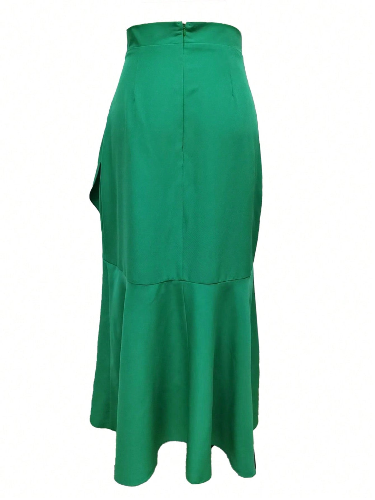 Gonna Midi A Sirena Con Vita Alta, Orlo Irregolare E Cintura Con Decorazione A Volant, Stile Sexy