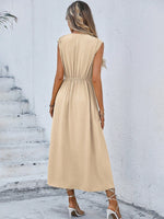 Abito senza maniche in tinta unita alla moda da donna