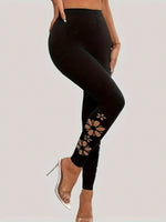 Leggings Skinny A Vita Alta, Leggings Elasticizzati Casual Per Tutti I Giorni