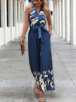 Tuta con cintura e collo all"americana, design a tasche diagonali