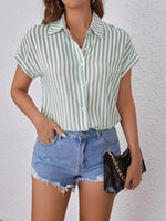 Camicia A Righe Con Maniche A Pipistrello Abiti Estivi