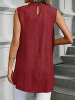 Blusa Da Donna Senza Maniche Con Colletto Alto E Orlo Asimmetrico