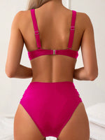 Set Bikini Estivo Da Donna In Tinta Unita Scavato Sulla Spiaggia Per Le Vacanze E Il Nuoto