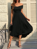 Abito A Spalle Scoperte A Tinta Unita Con Scollatura Incrociata Sul Collo