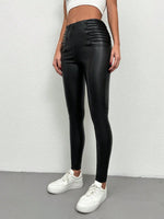 Pantaloni In PU Plissettati Per Donne