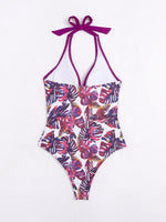 Costume Intero Da Donna Con Stampa Vegetale