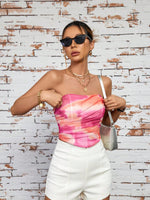 Top Da Donna Con Effetto Tie-dye A Colori Casuali