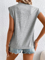 Maglietta estiva casual e semplice con collo a giro e motivo a cuore per donne, Love Love Love