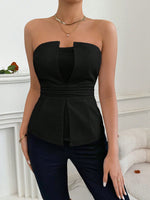 Top Senza Spalline Estivo Da Donna Con Design Svasato