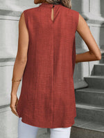 Blusa Da Donna Senza Maniche Con Colletto Alto E Orlo Asimmetrico