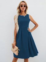 Abito trapezio monocolore