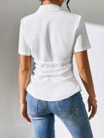 Camicia semplice a maniche corte, quotidiana per donne