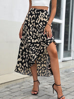 Gonna Midi Con Design Avvolgente Asimmetrico Con Stampa A Tutto Il Giro E Orlo Irregolare