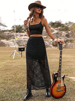 Gonna Lunga Maxi In Pizzo A Tinta Unita E Trasparente