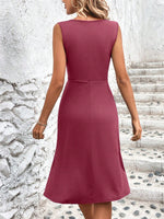 Abito senza maniche con stampa a righe