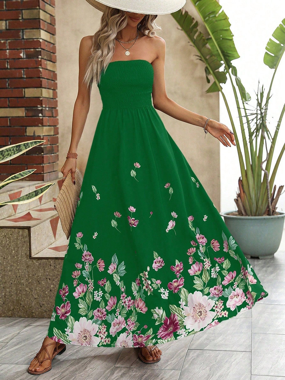 Abito tubo con stampa floreale