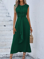 Abito senza maniche in tinta unita alla moda da donna