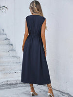 Abito senza maniche in tinta unita alla moda da donna