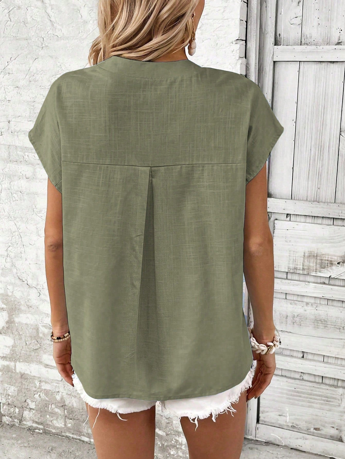 Maglietta Donna A Maniche Corte Batwing Tinta Unita