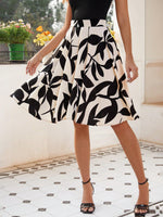 Gonna plissettata con stampa integrale per donne, estate