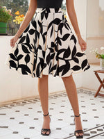 Gonna plissettata con stampa integrale per donne, estate