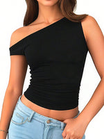 Top Corto Con Scollatura Asimmetrica Per Donne