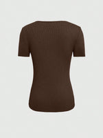 Maglietta A Maniche Corte Con Collo Tondo E Vuoto Per Donne