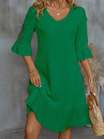 Abito Da Donna Con Orlo In Pizzo Patchwork E Volant