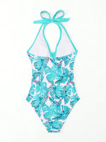 Costume Intero Da Donna Con Stampa Vegetale