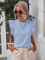 Maglietta semplice e ordinaria da donna con decorazioni di pizzo floreale da indossare ogni giorno