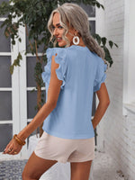 Maglietta semplice e ordinaria da donna con decorazioni di pizzo floreale da indossare ogni giorno