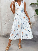 Abito Estivo Senza Maniche Con Stampa Floreale Con Scollo A V Da Donna