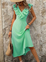 Vestito A Patchwork A Righe Da Donna Con Orlo Arricciato E Vita Stretta